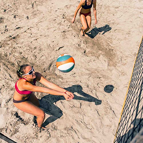 Beach Volleyball Sand Anchors - XLarge 6x6 inch Heavy Duty Plastic Boards + Elastic Thick Cord. Fits All Beach Volleyball Boundary Lines. 4 Pack (Lines not Included)