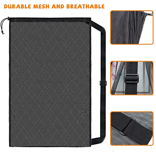 Heavy Duty Mesh Ball Bag, 30x40‘’ Large Sports Equipment Organizer for Soccer Basketball Volleyball, Breathable Gear Bag with Adjustable Strap for Coaches and Gym