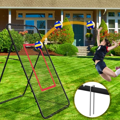 Adjustable Volleybal Net 7x4 Ft,Volleyball Training Equipment for Lacrosse, Baseball, Soccer,Tennis,Backyard Volleyball Rebounder Hitting Serving Passing Spike Practice