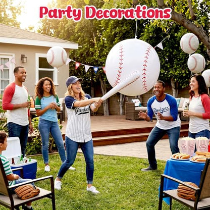 Shindel Inflatable Baseball 27-inch, Giant Inflatable Ball for Baseball Themed Party Decorations & Birthday Decor, Pool Beach Ball Toys for Kids - style: Pool Baseball Toy