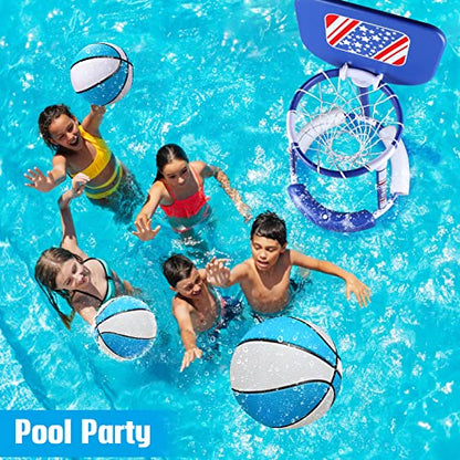 TNELTUEB Mini Basketball Replacement 8.5 Inch Pool Basketballs Ball Hoop Indoor Outdoor Toy, Fits All Standard Swimming Pool Basketball Hoop Pool Game Toy Water Games - color: 2 Pack(8.5 Inch) Blue&White