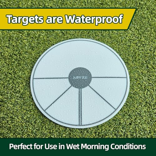 ARYZE 4 Pack Ghost Hole Putting Targets – Putting Training Aid, Official Size, Flat Disc for Putting & Chipping Practice, Indoor or Outdoor, Includes Carrying Case, Waterproof Material (White)