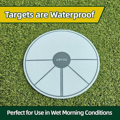 ARYZE 4 Pack Ghost Hole Putting Targets – Putting Training Aid, Official Size, Flat Disc for Putting & Chipping Practice, Indoor or Outdoor, Includes Carrying Case, Waterproof Material (White)