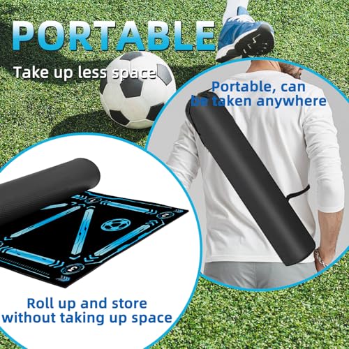 Premium Soccer Training Mat with Video Guide - Non-Slip Soccer Footstep Practice Pad for Indoor & Outdoor - Ultimate Ball Control Equipment to Improve Dribbling Skills - color: 35.4*23.6