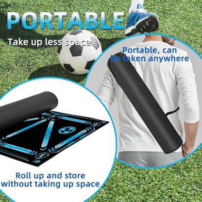 Premium Soccer Training Mat with Video Guide - Non-Slip Soccer Footstep Practice Pad for Indoor & Outdoor - Ultimate Ball Control Equipment to Improve Dribbling Skills - color: 35.4*23.6