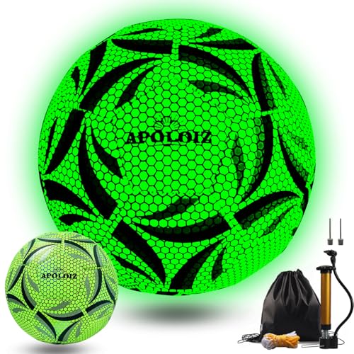 Light Up Soccer Ball,Glow in The Dark Soccer Ball Size 4/5 with Pump,Glowing Luminious Soccer Balls for Day&Night Games and Training Gifts for Men Youth and Adult Night Games - size: Size 4