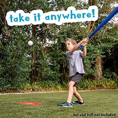 Franklin Sports Field Day Baseball Base Set - Throw Down Rubber Bases for Baseball + Softball with Home Plate - Portable Backyard Baseball, Softball, Kickball Bases - Easy Set Up Rubber Base Set Red