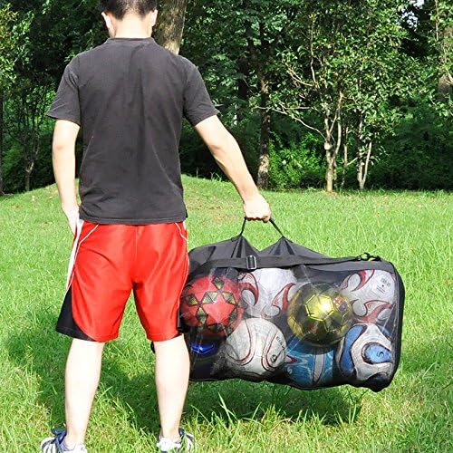 Ball Bag Large Capacity (Holds 16 Soccer Balls) Heavy Duty Mesh Drawstring with Adjustable Shoulder Strap and Thick Handle