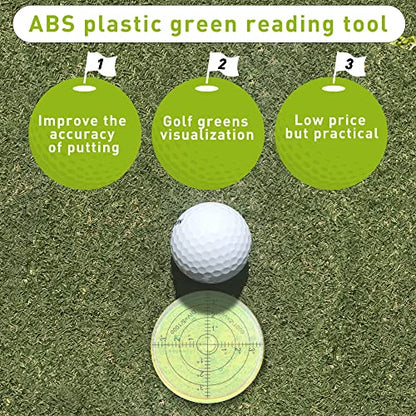 Golf Green Reader Pro Putt Golf Ball Marker Round Bubble Level High Precision Golf Putting Aid Putting Green