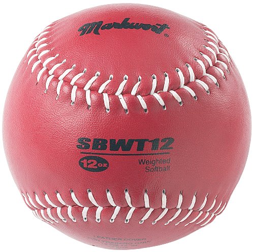 Markwort Weighted 12-Inch Softballs-Leather Cover - color: Maroon