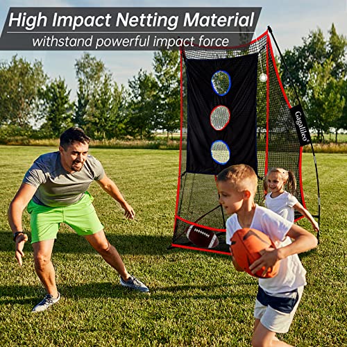 Gagalileo Football Kicking Cage for Quarterback - Passing&Punting Practice in Backyard Park Field Drills with Carrying Bag