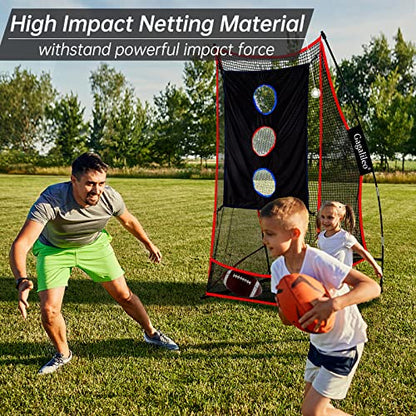 Gagalileo Football Kicking Cage for Quarterback - Passing&Punting Practice in Backyard Park Field Drills with Carrying Bag