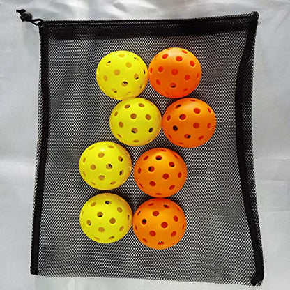Mike Indoor Sports Pickleball Balls, Specifically Optimized Design Pickleball Balls, Flight Trajectory is Stable, 4 Yellow Balls and 4 Orange Balls Pack of 8 with A Mesh Bag