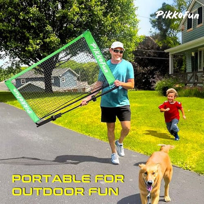 PIKKOFUN React Mini Pickleball Ball -5 Pack Quiet Training Balls & PIKKOFUN Small Mini Pickleball Net 5 ft Bundle