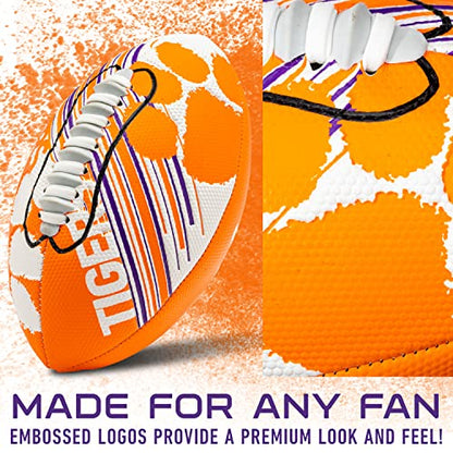 Franklin Sports NCAA Football - Youth Mini Football - 8.5" SPACELACE Easy Grip Texture - Perfect for Kids