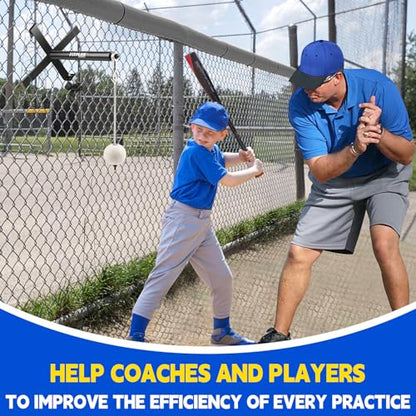 Auto-Reset Baseball Swing Trainer - Portable Hitting Trainer with Tethered Ball for Fence Mounting | Perfect for Baseball & Softball Hitting,Swing,Batting Practice Equipment For Beginners & Pro