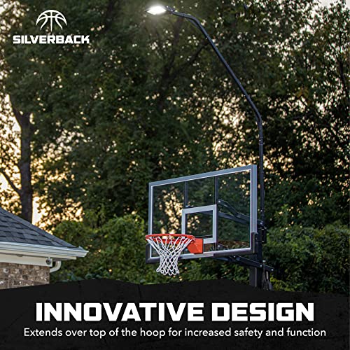 Silverback LED Basketball Hoop Light Illuminates Backboard, Rim, and Court and Fits Square Silverback and Goaliath In-Ground Hoops