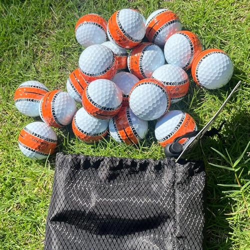 3-Layer PU Golf Balls with Orange Aiming Line – 332 Dimples, Soft Feel, High Spin Control, Stable Flight, 20-Pack – Buy Golf Balls for Experienced Players