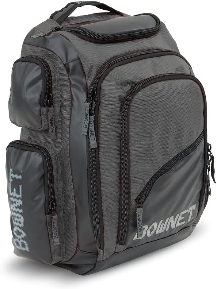 Bownet Commando Coaches Bat Bag – Baseball & Softball Backpack with Fungo Holder, 15.5” Laptop & Tablet Pocket, Large Gear Storage, Padded Straps, Youth & Adult, Black - color: Black