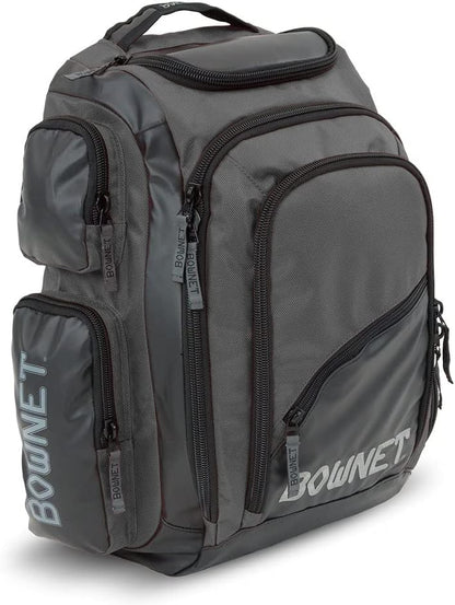 Bownet Commando Coaches Bat Bag – Baseball & Softball Backpack with Fungo Holder, 15.5” Laptop & Tablet Pocket, Large Gear Storage, Padded Straps, Youth & Adult, Black - color: Black