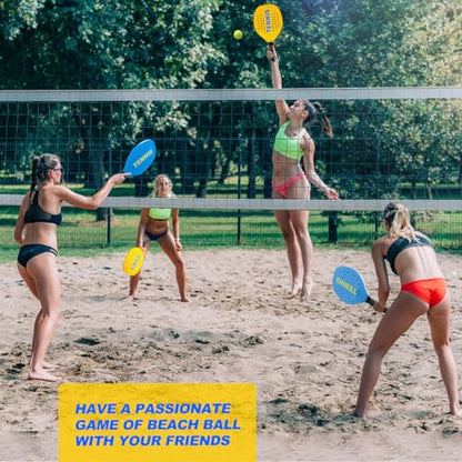 Pandahero Tennis Racket Set for Outdoor Play, 4 Paddles, 8 Balls, Beach & Lawn Game, Adults Family Fun