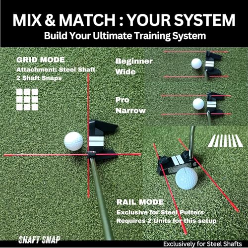 Shaft SNAP Magnetic Golf Alignment Stick Specially Designed for Steel Shafts - 10.24in Ultra-Light 0.37oz Training Aid for Putters, Irons and Wedges