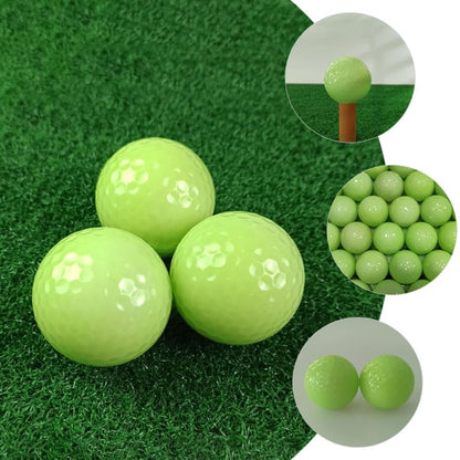 Alasum Luminous Golf Balls 3 Pack Glow in the Dark Fluorescent Training Balls Soft Rubber Night Golfing Practice for Driving Range Backyard Play