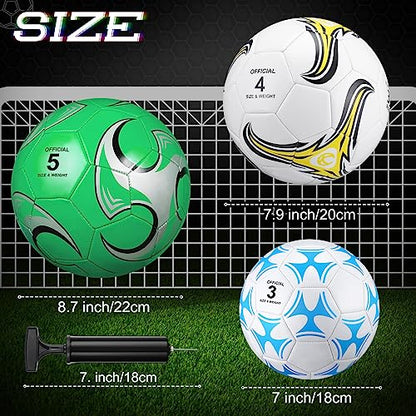 Deekin 6 Pcs Soccer Ball Bulk with Pump Needle Size 5/4/3 Deflated Official Soccer Ball for Indoor Outdoor Sport Training Practice Accessories for Child Teen Adult Game Training - size: Size 4