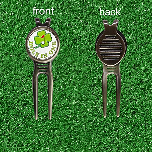 Golf Divot Repair Tool with Ball Marker, A Unique and Multi-Functional Golf Accessory, Nickel - color: Black 3
