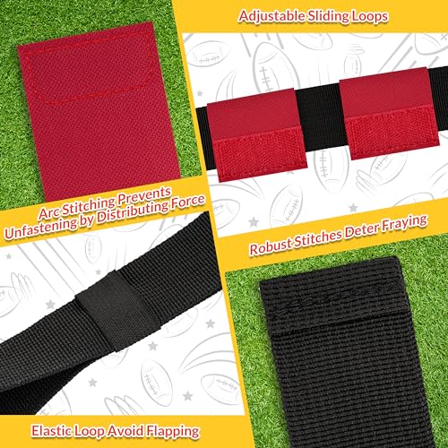 Flag Football Belts, Red and Yellow Flags and Flag Football Set Red and Blue Flags for 28 Player Bundle