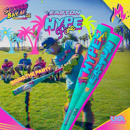 Easton | 2026 | Hype Fire Baseball Bat | USA | -5 / -8 / -10 / -11 Drop | 2 5/8" Barrel | 2 Pc. Composite - color: Spring Break Edition