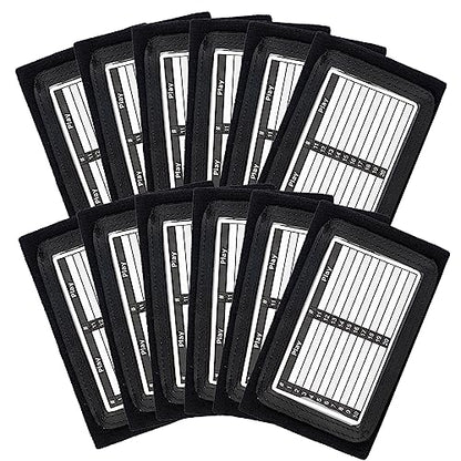 12 Pack Quarterback(QB) Play Wristband - Triple Windows 3 Playsheet Compartments - Football, Baseball, All Sports - Youth,Black