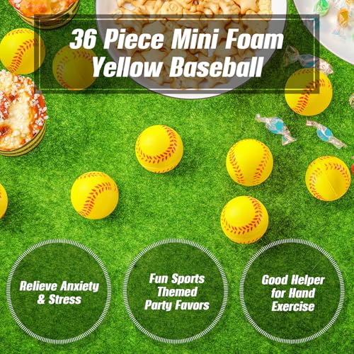 Zhanmai 36 Pack Mini Softball Stress Ball Softball Party Favors Squeeze Foam Sports Balls Toy for Stress Anxiety Relief Bag Stuffer Gift Fillers School Carnival Reward Ball Game Birthday Party Supply