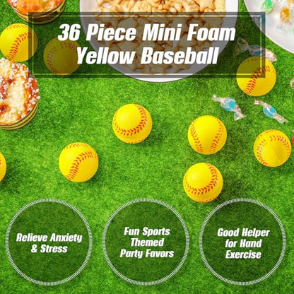 Zhanmai 36 Pack Mini Softball Stress Ball Softball Party Favors Squeeze Foam Sports Balls Toy for Stress Anxiety Relief Bag Stuffer Gift Fillers School Carnival Reward Ball Game Birthday Party Supply