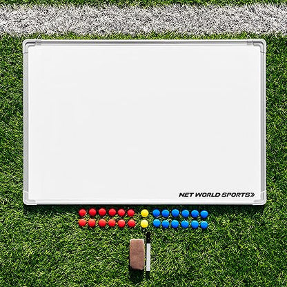 FORZA 35in x 24in Double-Sided Sports Coaching Whiteboard | 13 Sport Options - Dry Erase Board Equipped with Magnetic Markers, Pen & Eraser (Plain, Without Carry Bag) - size: Without Carry Bag, style: Plain