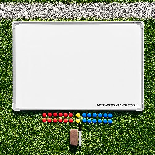 FORZA 35in x 24in Double-Sided Sports Coaching Whiteboard | 13 Sport Options - Dry Erase Board Equipped with Magnetic Markers, Pen & Eraser (Plain, Without Carry Bag) - size: Without Carry Bag, style: Plain
