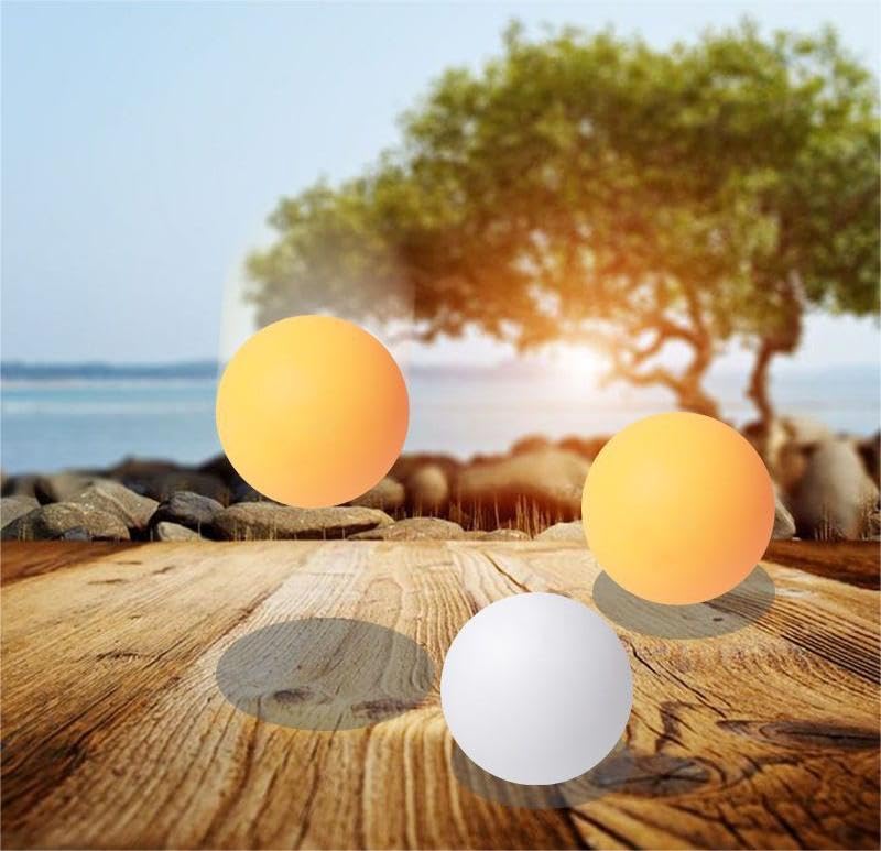 Generic Table Tennis Balls Reusable Plastic Ping Pong Balls for Amateur Entertainment 40mm Diameter Orange, White 6Pcs and Professional