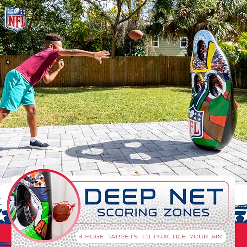 Franklin Sports Inflatable Target Toss Game - Kids Mini Throwing Game Set - Portable Indoor + Outdoor Toy Target - style: Football