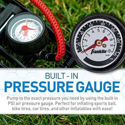 Franklin Sports Foot Air Pump for Balls, Bikes, Inflatables and More - High-Pressure Foot Pedal Pump - Compact Heavy Duty