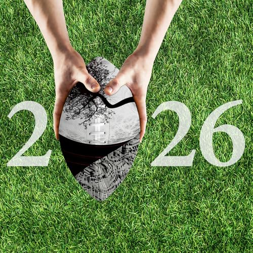 American Football, Official Size 11.9 x 7.3 Inch, Premium Composite Leather High-Grip Ball with Pro-Style Lacing, Unique Prints for Training, Games & Gifts - color: Full Moon Tree