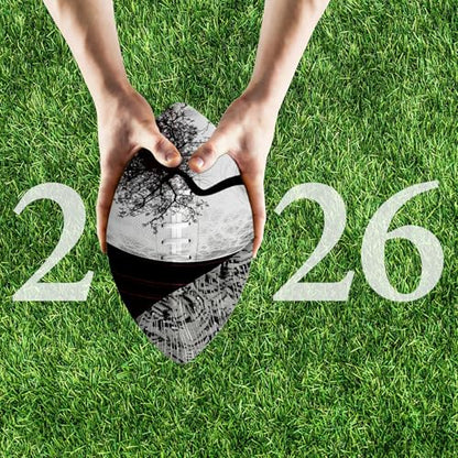 American Football, Official Size 11.9 x 7.3 Inch, Premium Composite Leather High-Grip Ball with Pro-Style Lacing, Unique Prints for Training, Games & Gifts - color: Full Moon Tree