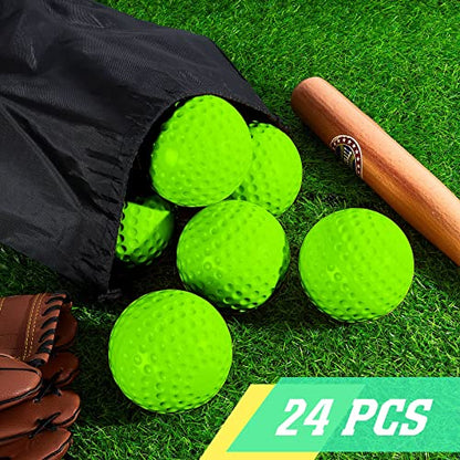 Deekin 24 PCS Pitching Machine Softballs, Dimpled Softballs, Practice Foam Sport Pitching Machine Professional Ball for Hitting and Fielding Practice, 2 Dozen