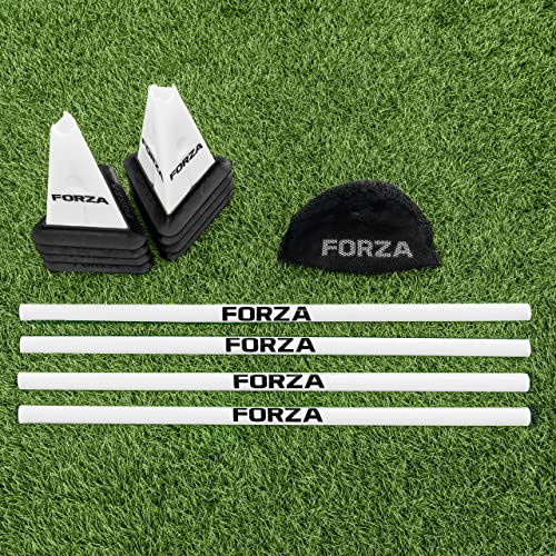 FORZA Cone & Hurdle Training Sets | Improve Your Speed & Agility Skills - Available in 3 Styles and 8 Colors - color: White, style: Pro Tri Cone