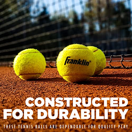 Franklin Sports Pressureless Tennis Balls - Official Size, Low Pressure - Great for Training + Practice - Low Bounce - All Court Surface - Carry Bag Included - style: 3 Pack