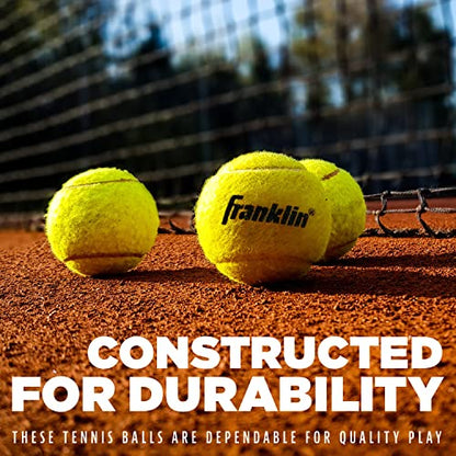 Franklin Sports Pressureless Tennis Balls - Official Size, Low Pressure - Great for Training + Practice - Low Bounce - All Court Surface - Carry Bag Included - style: 3 Pack