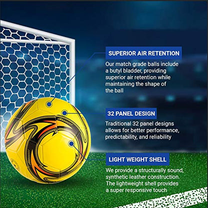 Western Star Soccer Ball Helix- Size 3 4 5 - Official Match Grade Soccer Balls - Attractive and Durable Design