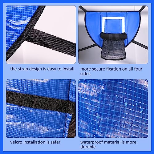 2 Pieces Basketball Hoop Trampoline Basketball Backboard Soft Waterproof Material Breakaway Rim Mini Pump Suitable for Kids Outdoor Exercise Family