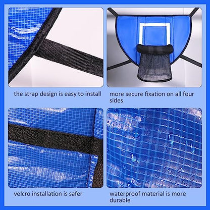 2 Pieces Basketball Hoop Trampoline Basketball Backboard Soft Waterproof Material Breakaway Rim Mini Pump Suitable for Kids Outdoor Exercise Family