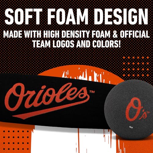 Franklin Sports MLB Jumbo Foam Baseball Bat + Ball Sets - Kids Oversize Foam Baseball Bats + Soft Baseballs - Indoor + Outdoor Youth Baseball Toy - MLB Team Baseball Bat + Ball Sets