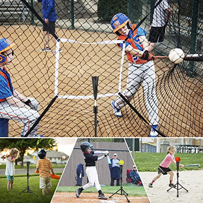 Baseball Tee Batting Tee Softball Tee Portable Travel Hitting Tee,Easy Adjustable Height,Stable Tripod Stand